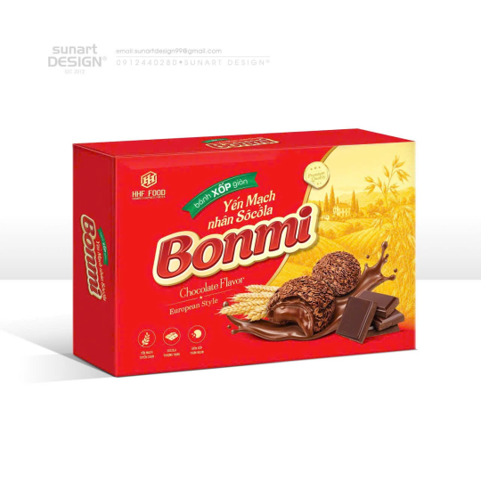 bánh yến mạch nhân socola BONMI hộp 525g